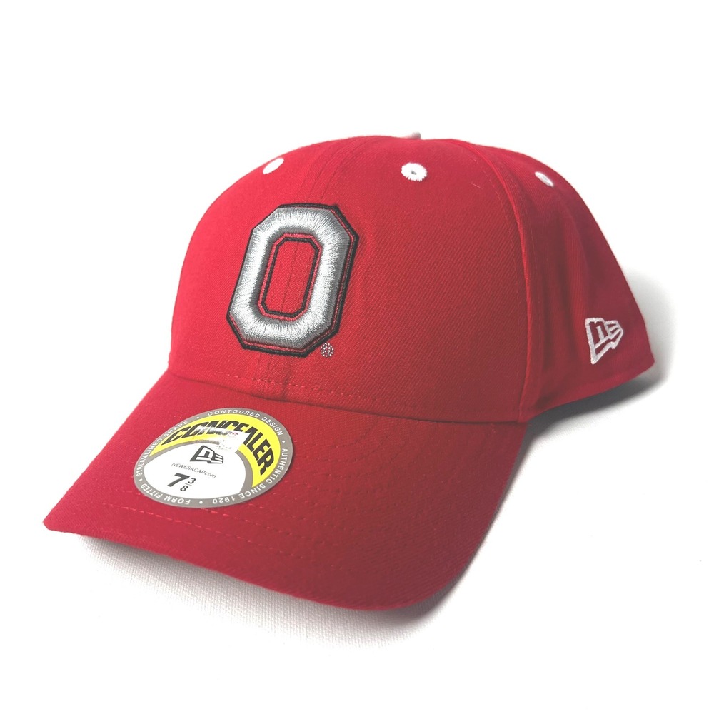 New Era Ohio State Buckeyes Block O Fitted Hat Red Concealer Cap 7 3/8 737